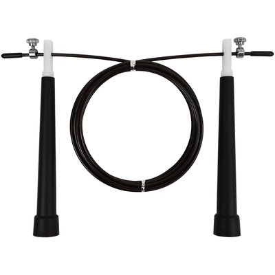 Швидкісна скакалка EasyFit Speed Cable Rope 3 м зі стальним тросом чорна 1423 фото