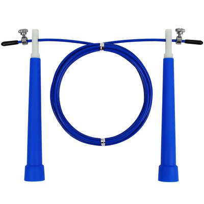 Швидкісна скакалка EasyFit Speed Cable Rope 3 м зі стальним тросом синя 1424 фото