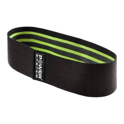 Тканева гумка для фітнесу та спорту Power System PS-4092 Booty Band LVL 2 Black/Green (d_80 см. навантаження 12-16кг.) 1411784019 фото