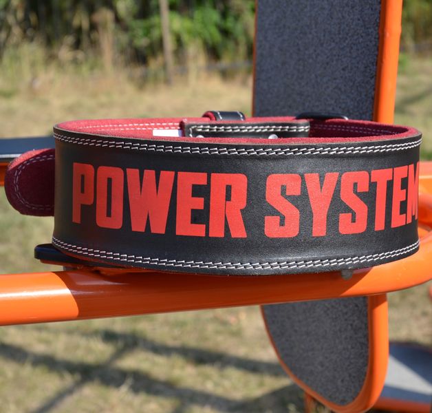 Пояс для важкої атлетики Power System PS-3830 Beast шкіряний Black/Red L 1856797287 фото