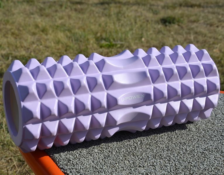 Масажний ролик (роллер) U-POWEX EVA foam roller (33x14см.) Type 2 Purple 1969725216 фото