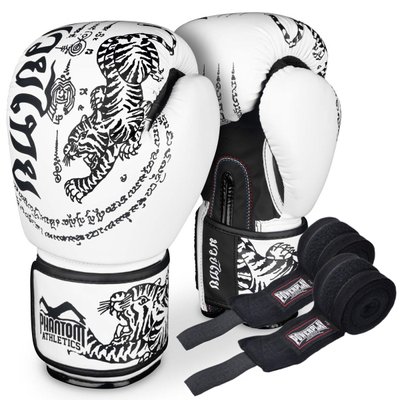 Боксерські рукавиці Phantom Muay Thai White 16 унцій (капа в подарунок) 2133442454 фото