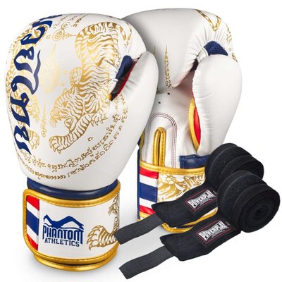 Боксерські рукавиці Phantom Muay Thai Gold Limited Edition 10 унцій (капа в подарунок) 2133442448 фото