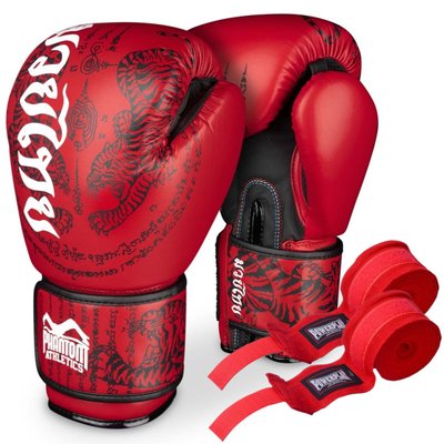 Боксерські рукавиці Phantom Muay Thai Red 14 унцій (капа в подарунок) 2133442450 фото