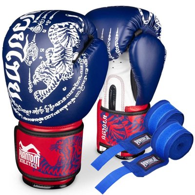 Боксерські рукавиці Phantom Muay Thai Blue 12 унцій (капа в подарунок) 2133442457 фото