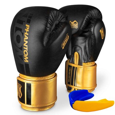 Боксерські рукавиці Phantom APEX Black/Gold 10 унцій (капа в подарунок) 1881264549 фото