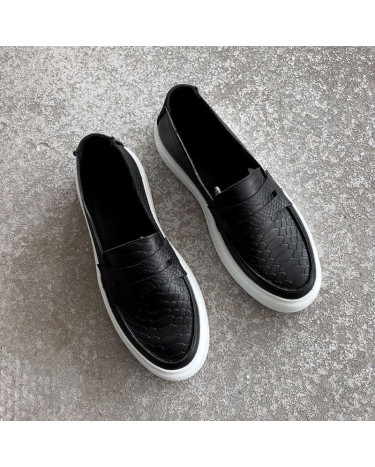 Мокасини Cozy Leather Black White