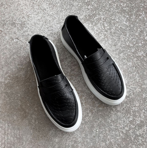Мокасини Cozy Leather Black White